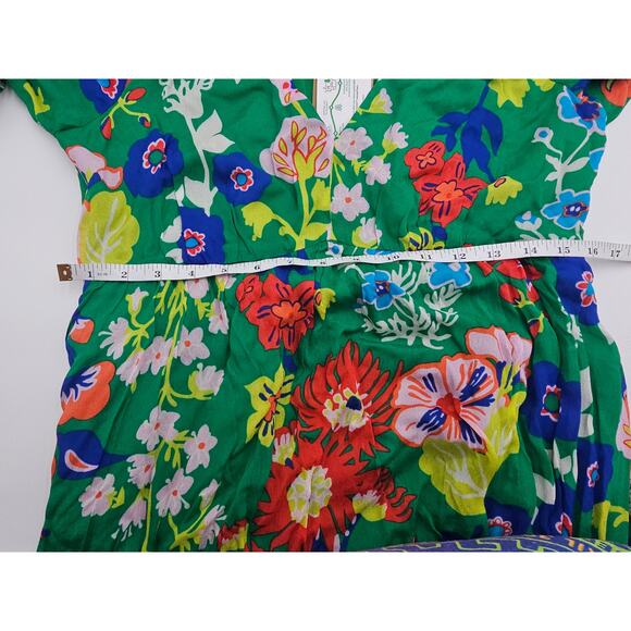 Boden Women's 6P V-Neck Puff Maxi Dress Green Tambourine Wild Flower NWT - Picture 10 of 10